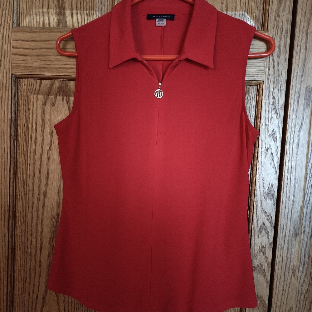 Tommy Hilfiger Women's Red Sleeveless Top